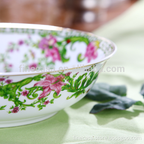 9 Inches Elegant Fine White Porcelain Pasta Bowl